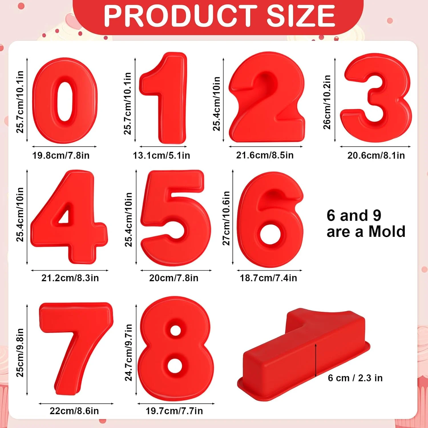 number cake tins silicone 2