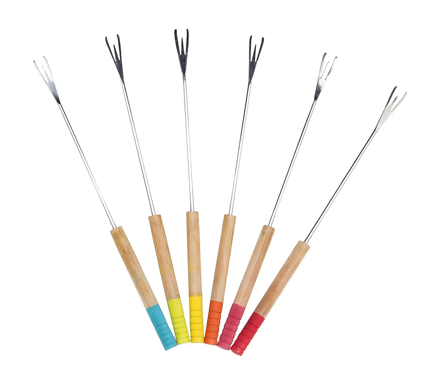 pebbly fondue forks bamboo 1