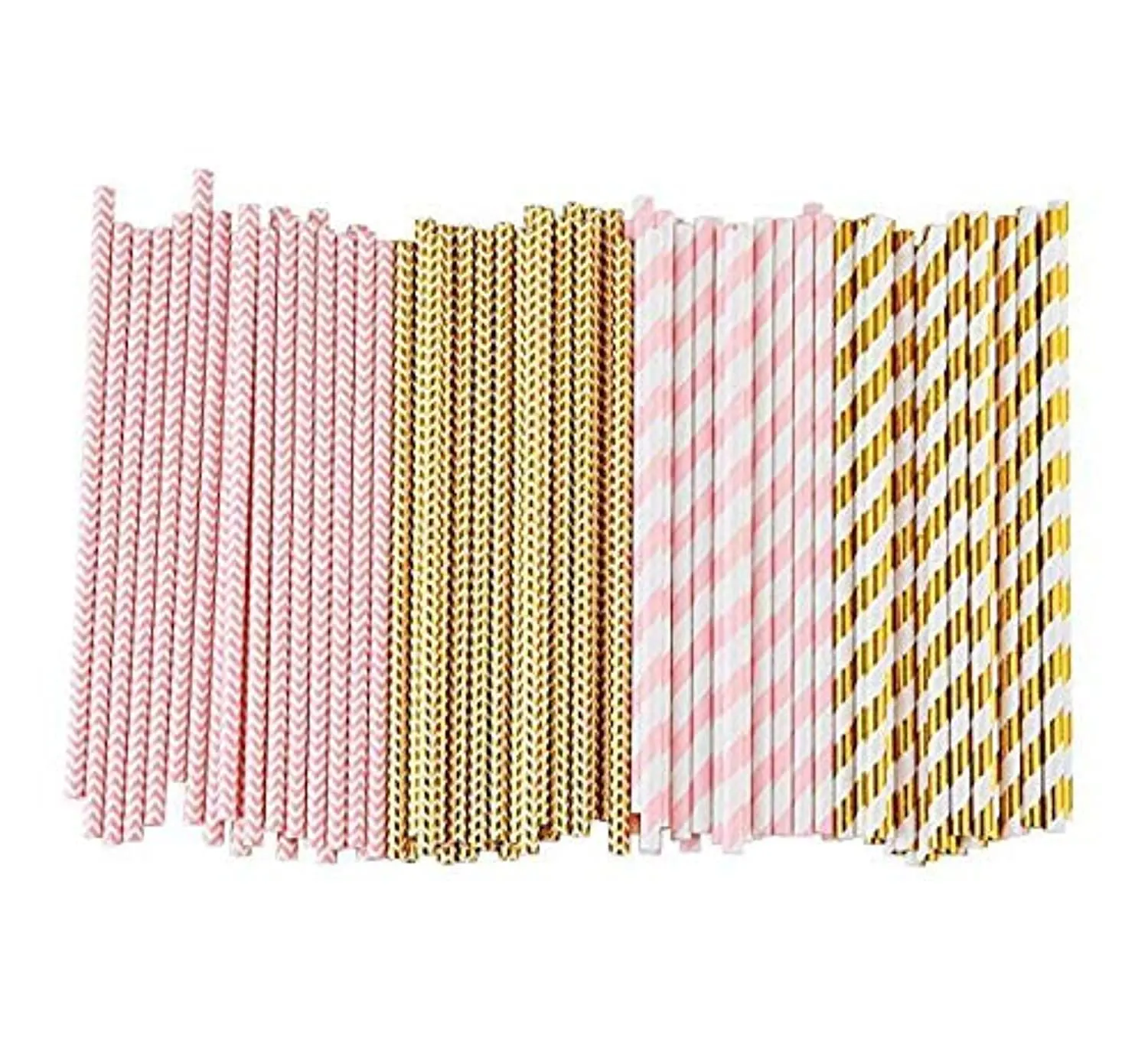 pink gold paper straws 2