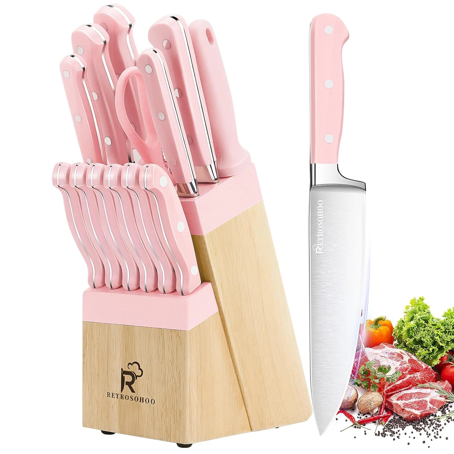 pink kitchen knife set 1