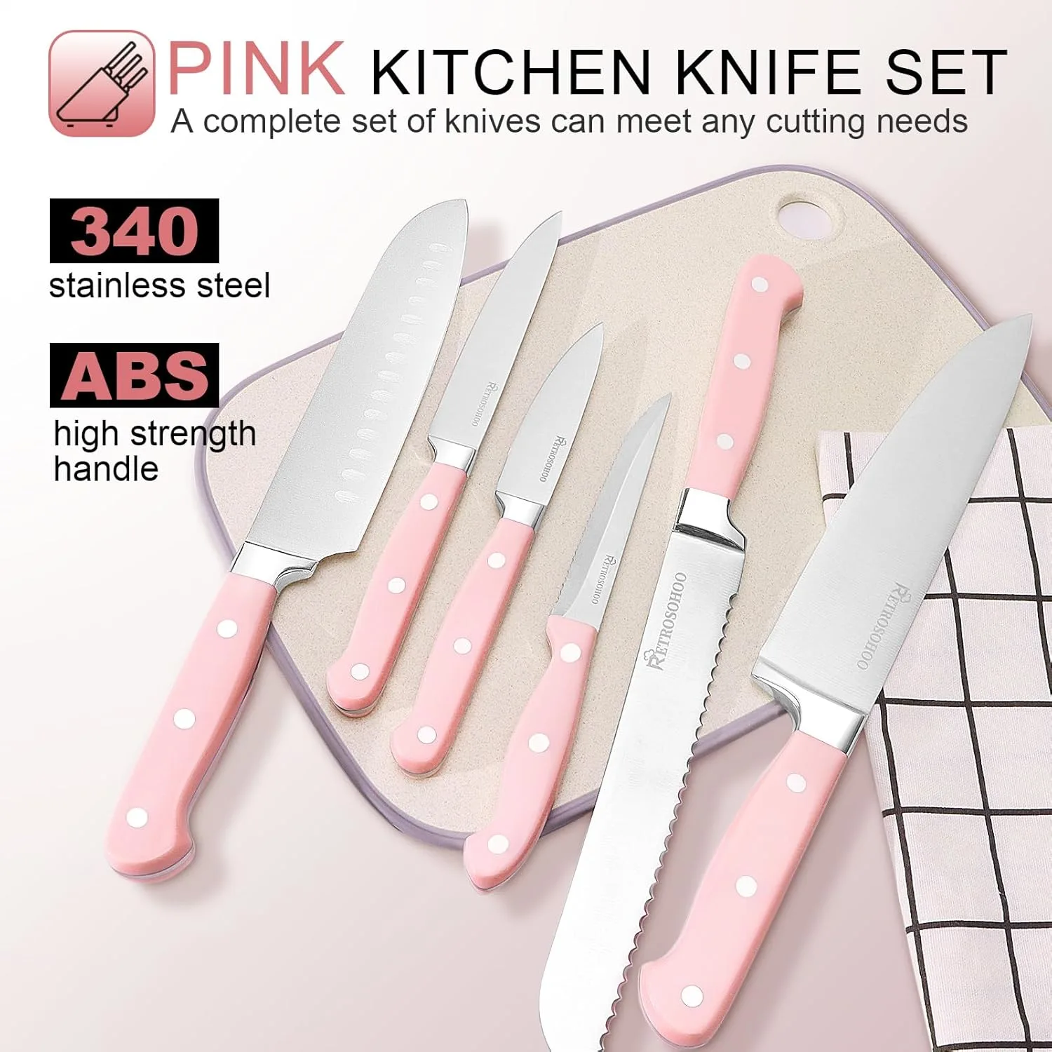 pink kitchen knife set 2