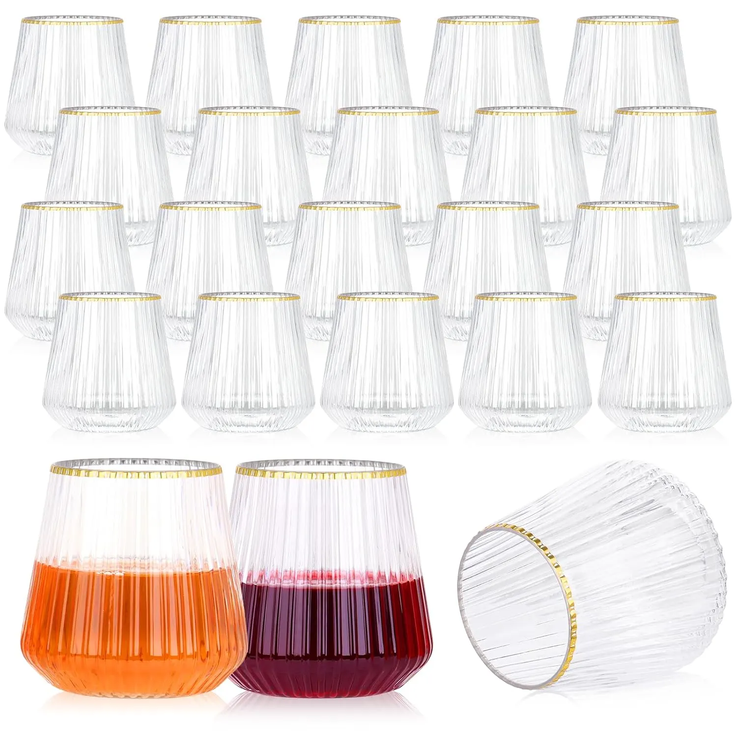 plastic wine glasses gold 1