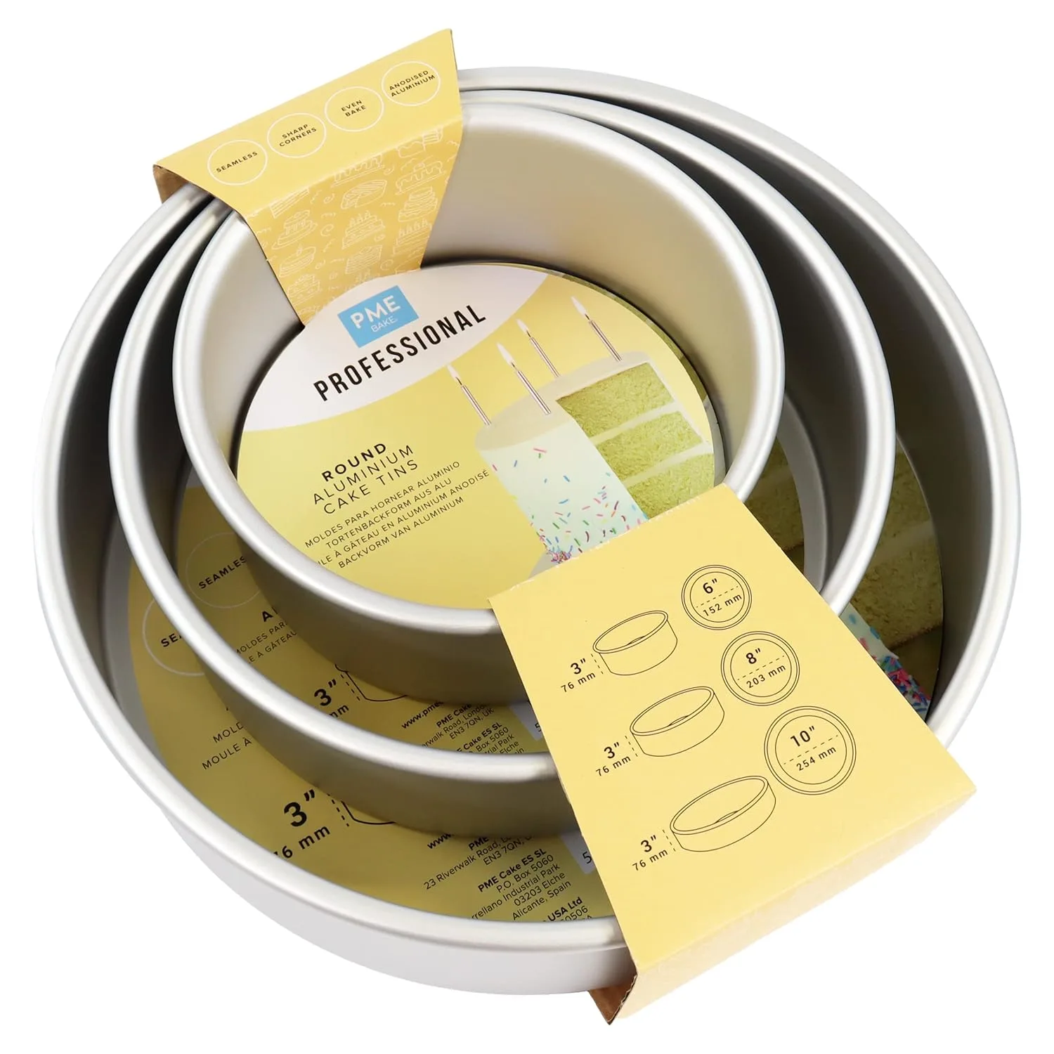 round cake pans set 2