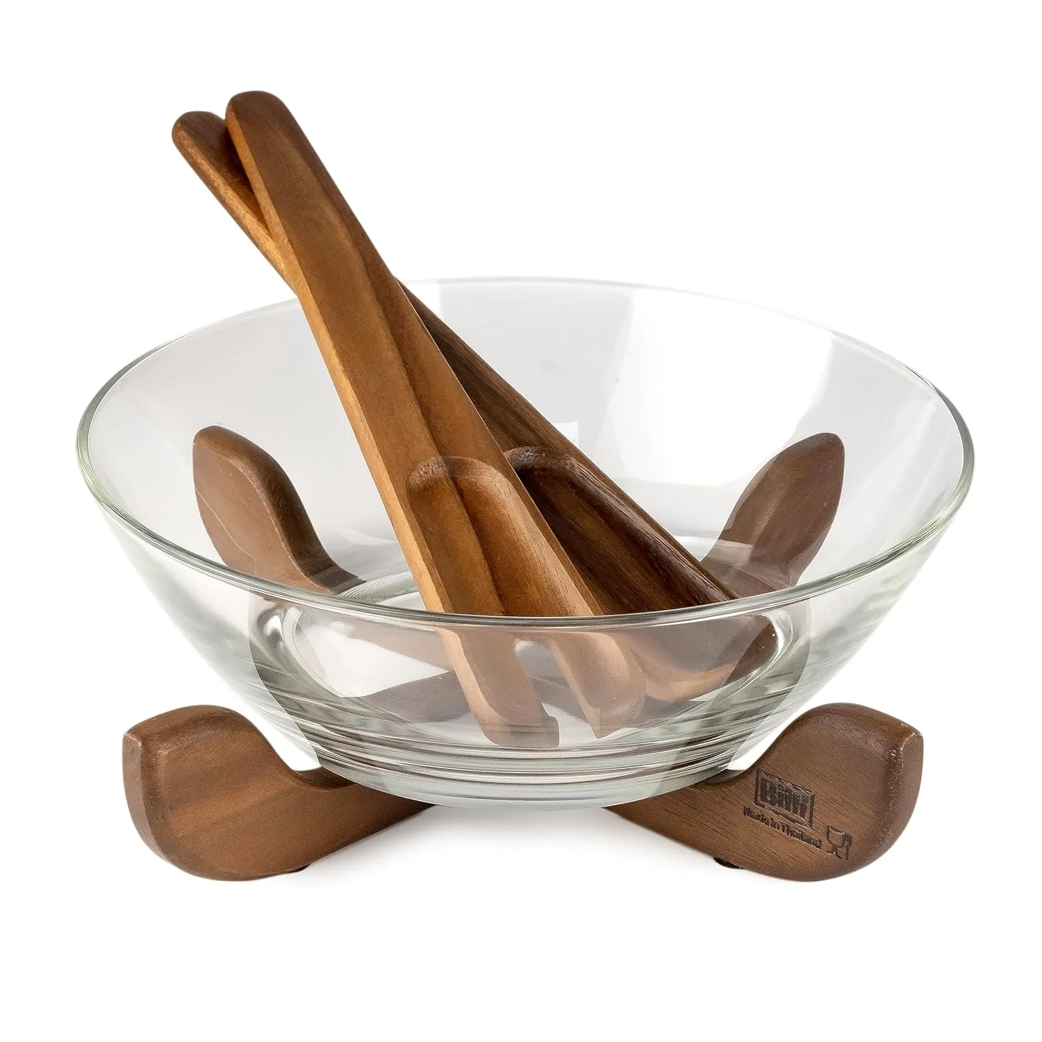 salad bowl glass acacia 1