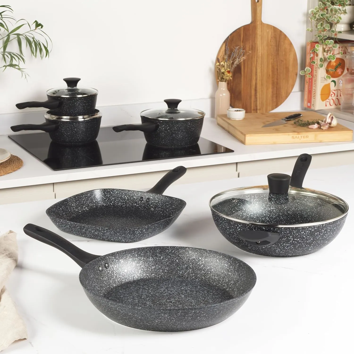 salter megastone saucepan set 2