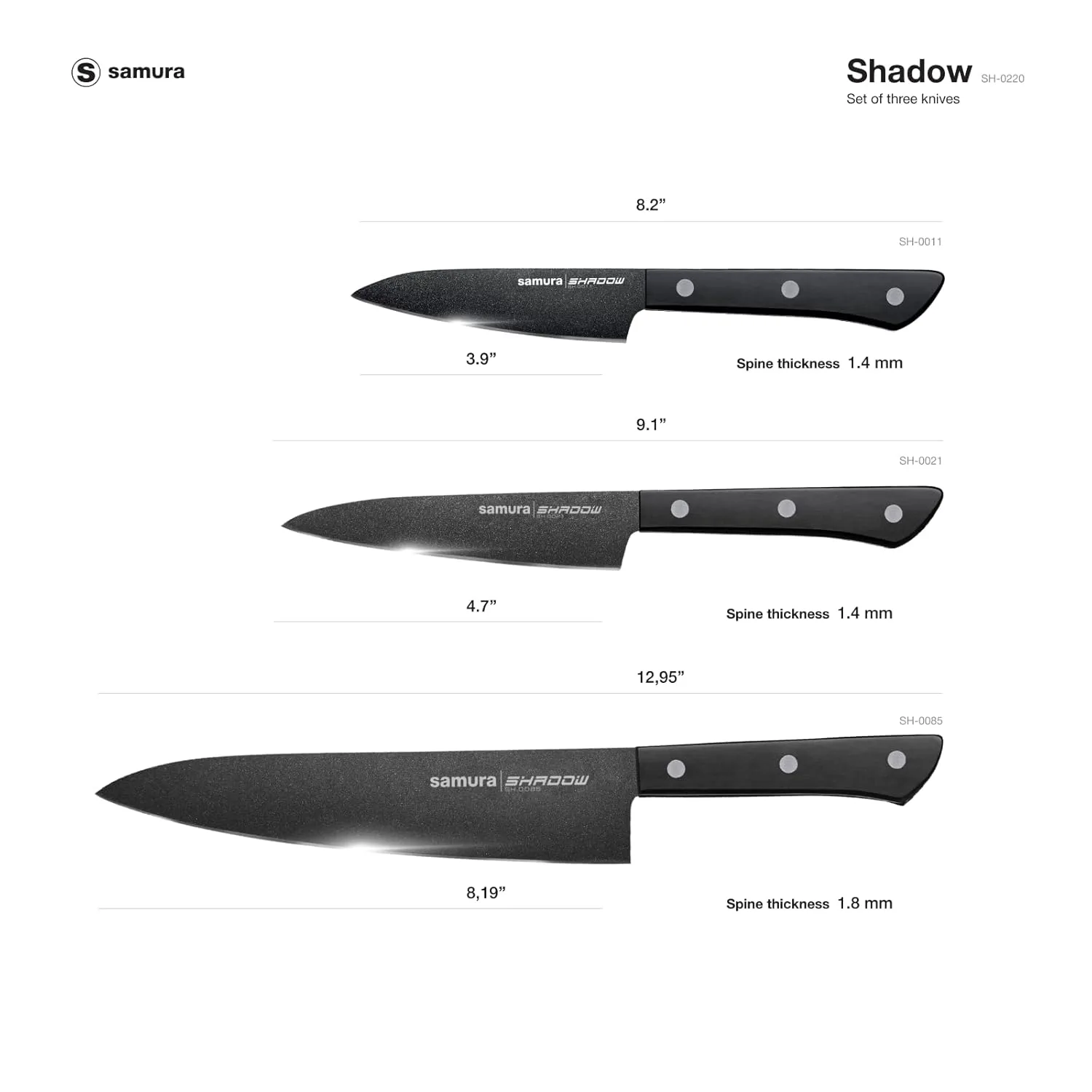 samura shadow knife set 2