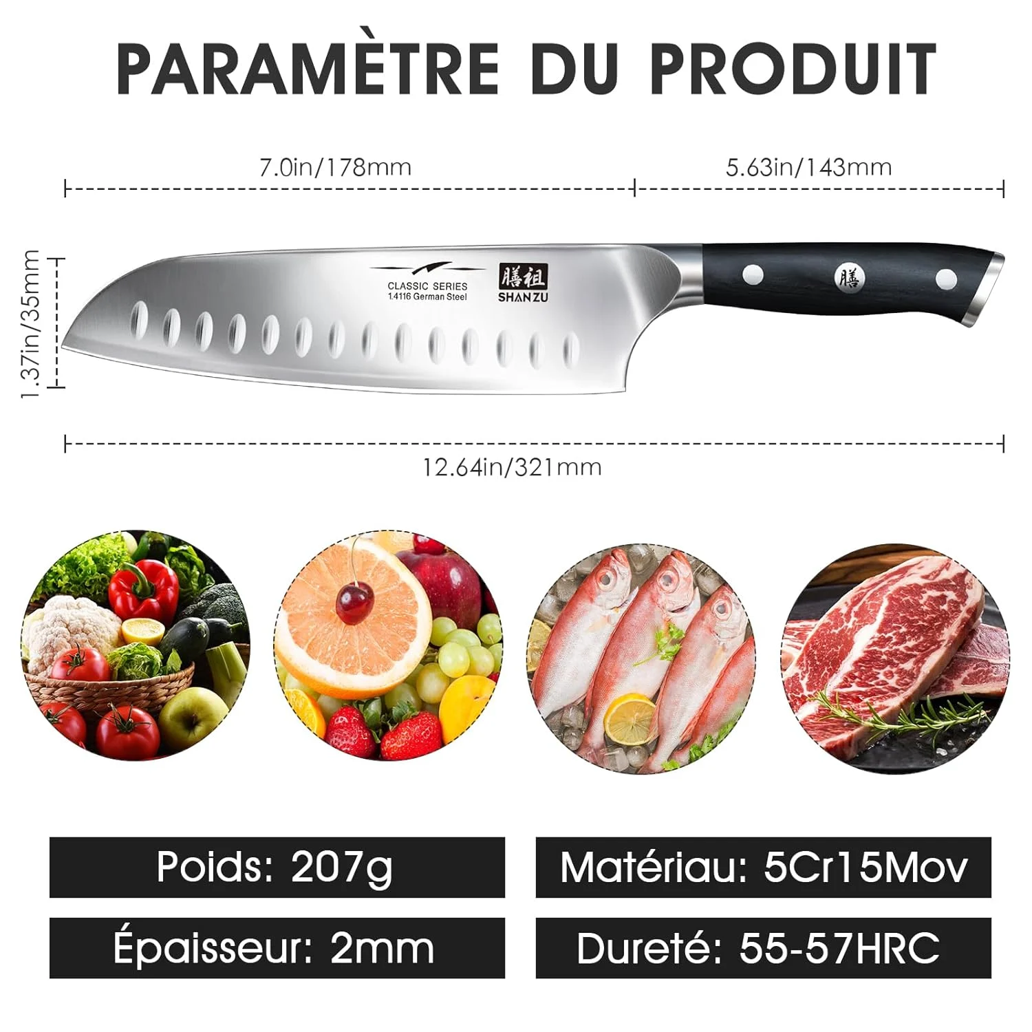 santoku kitchen chef knife 2