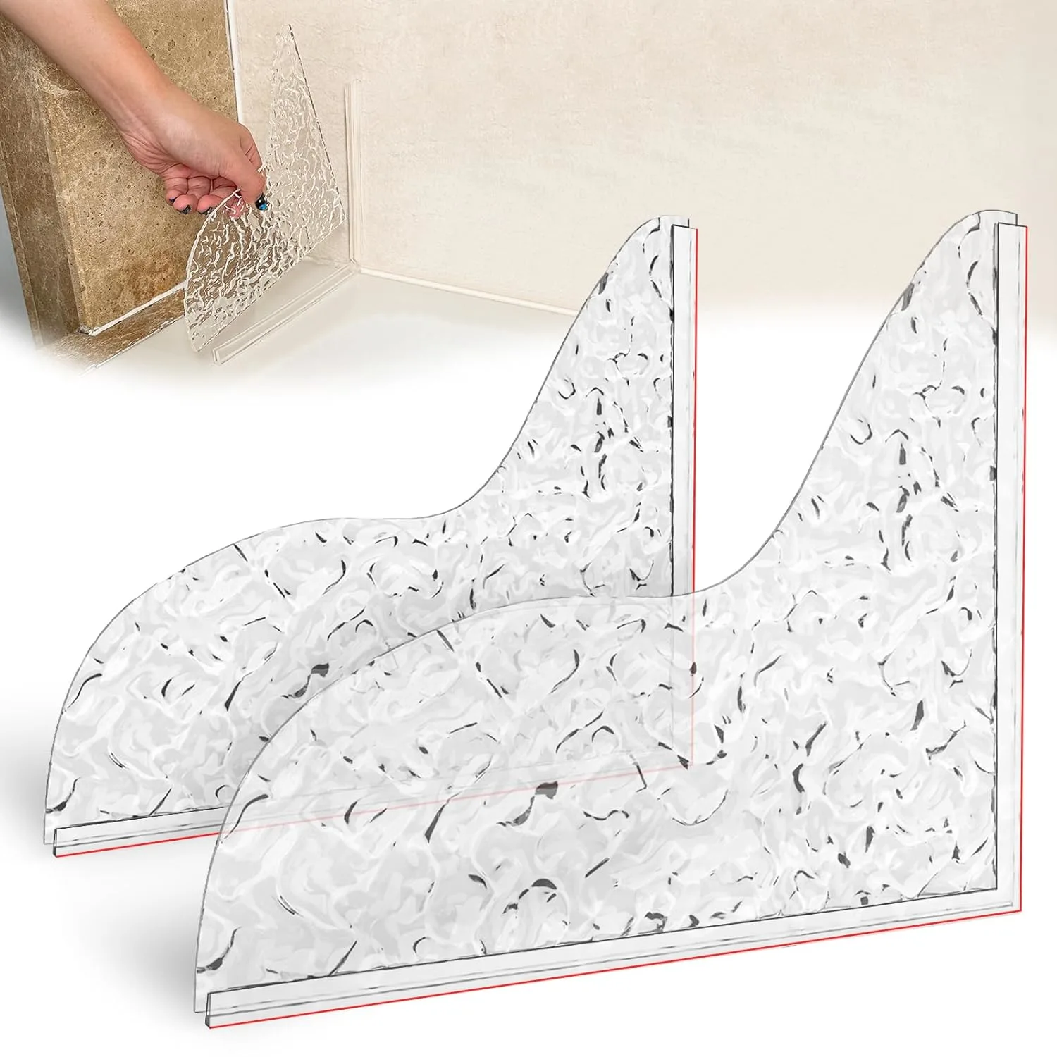 shower splash guard adhesive 1