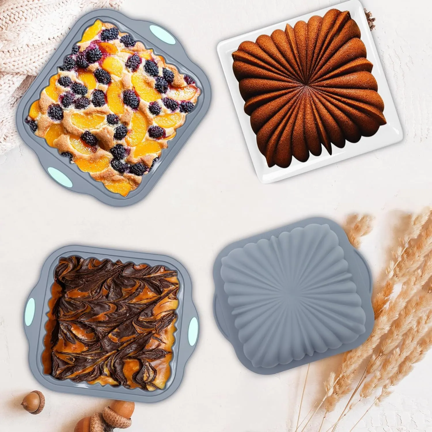 silicone baking pans set 2