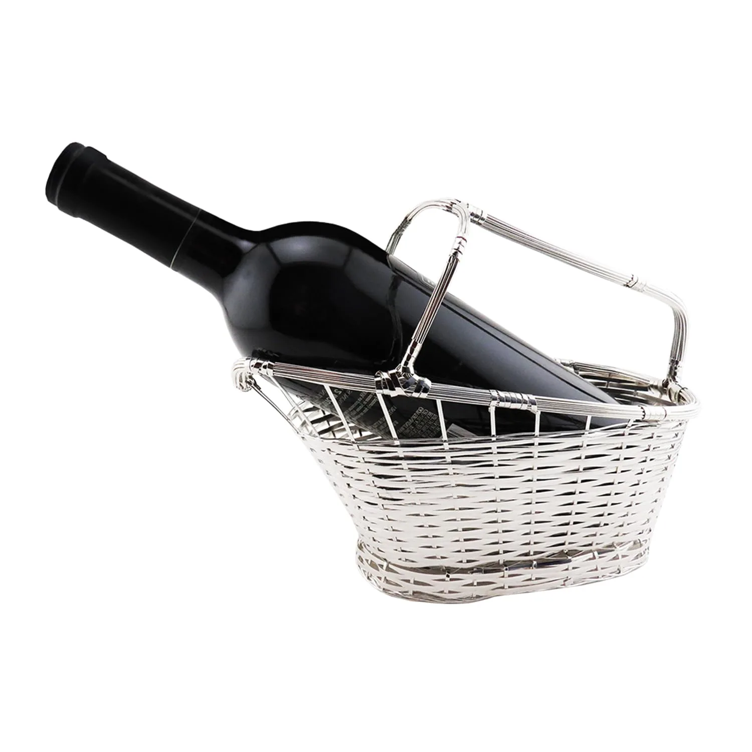 silver wine bottle cradle 1