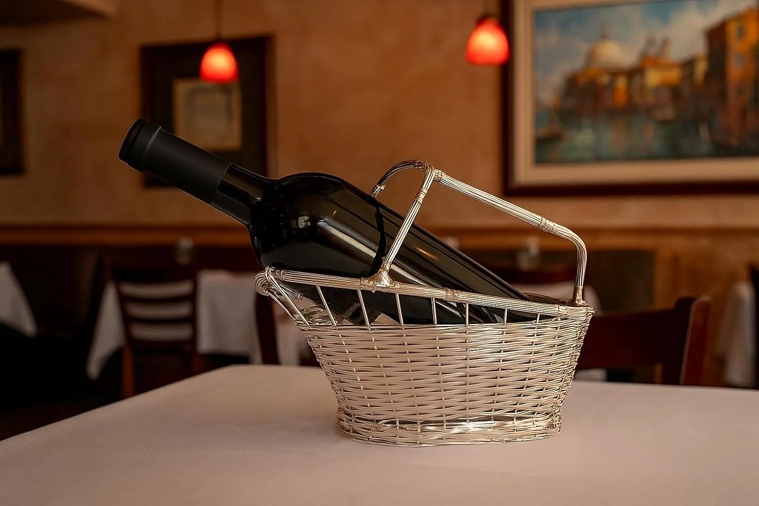 silver wine bottle cradle 2