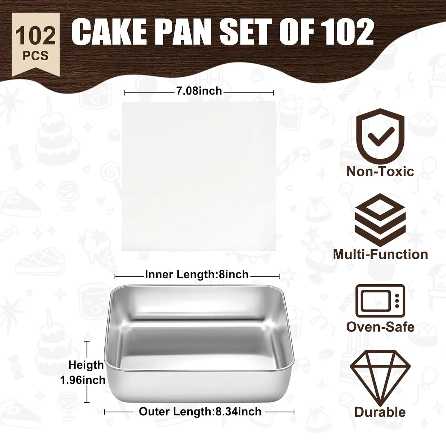 square cake pan set 2