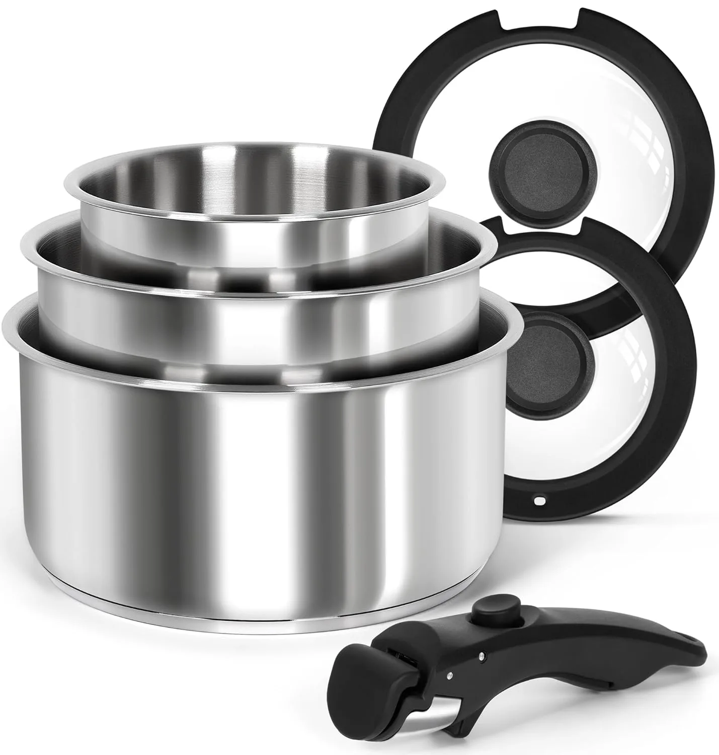 stainless steel saucepan set 1