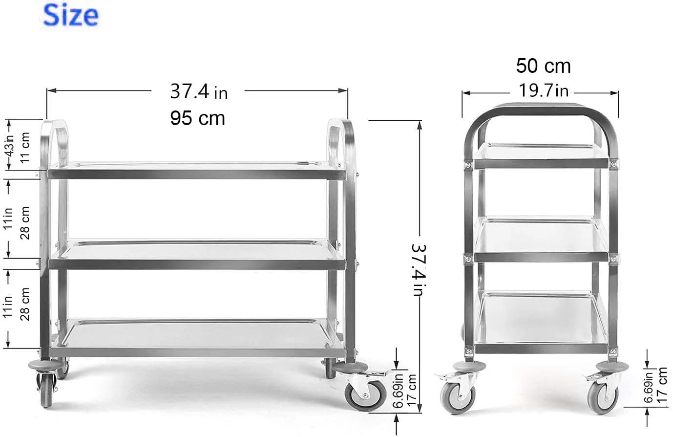 stainless steel utility cart 2