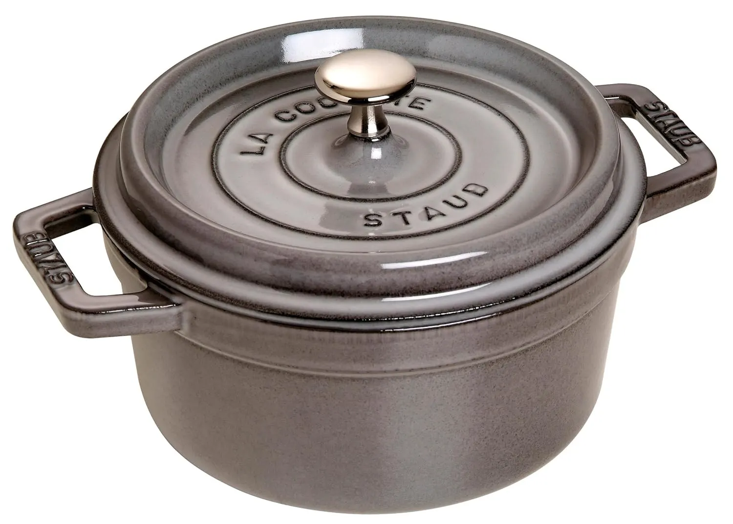 staub cocotte round graphite 1
