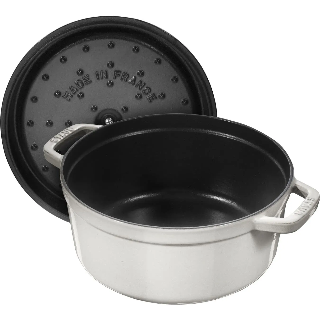 staub round cocotte white 2