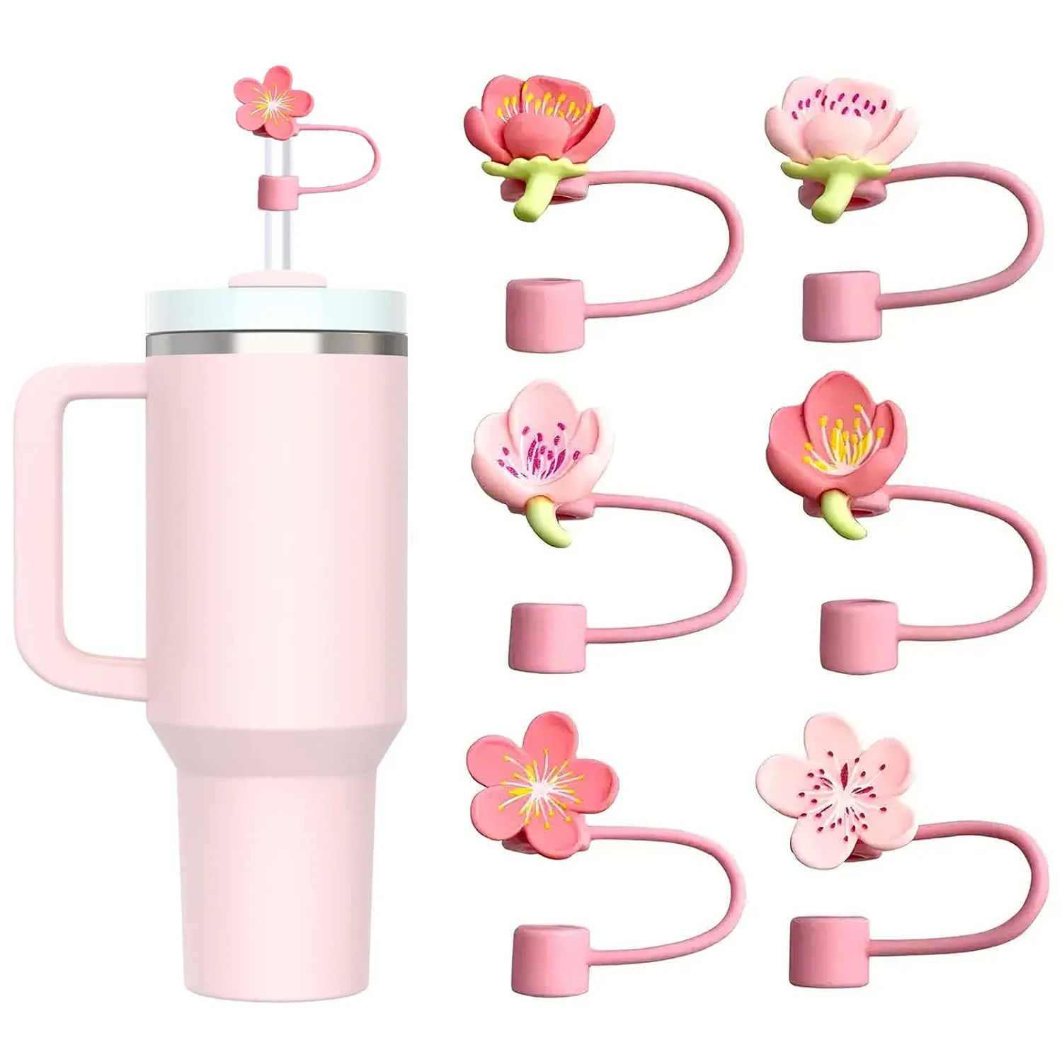 straw covers tumblers flower 1