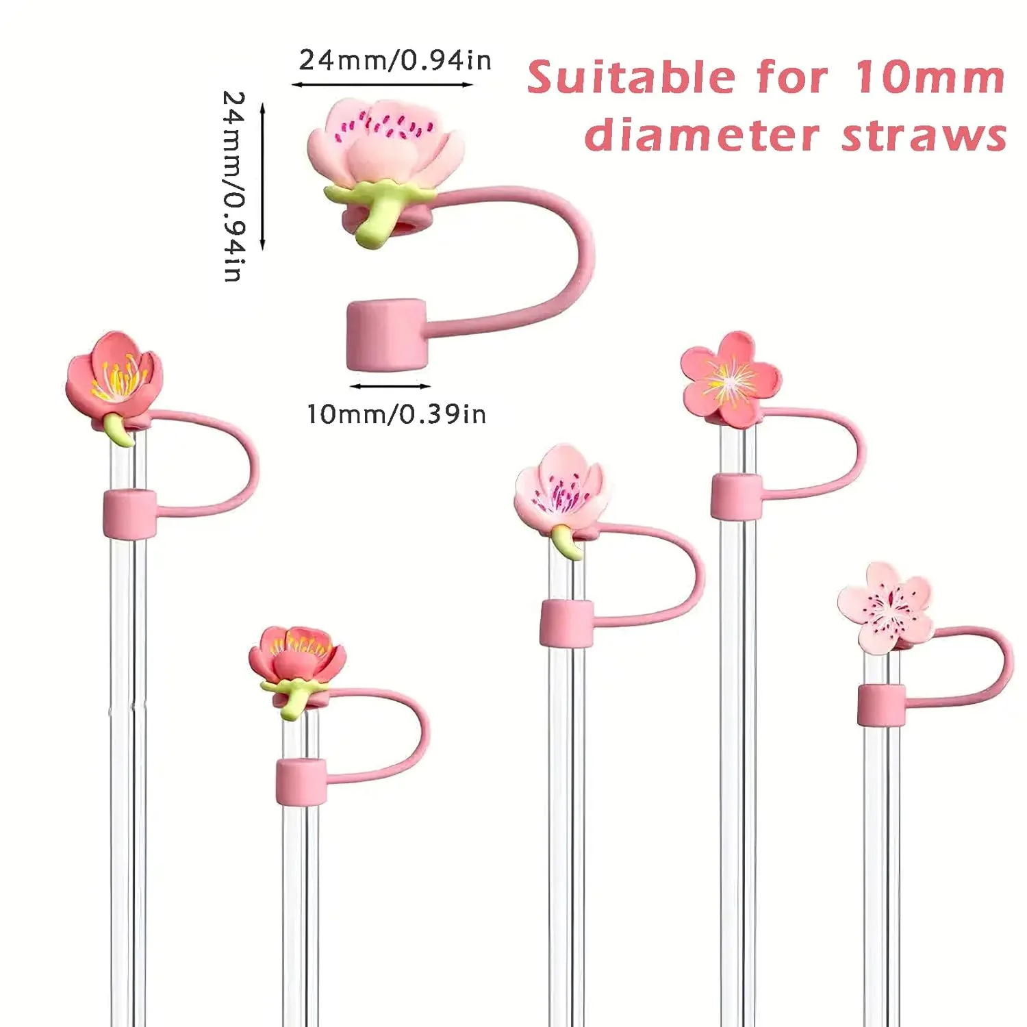 straw covers tumblers flower 2