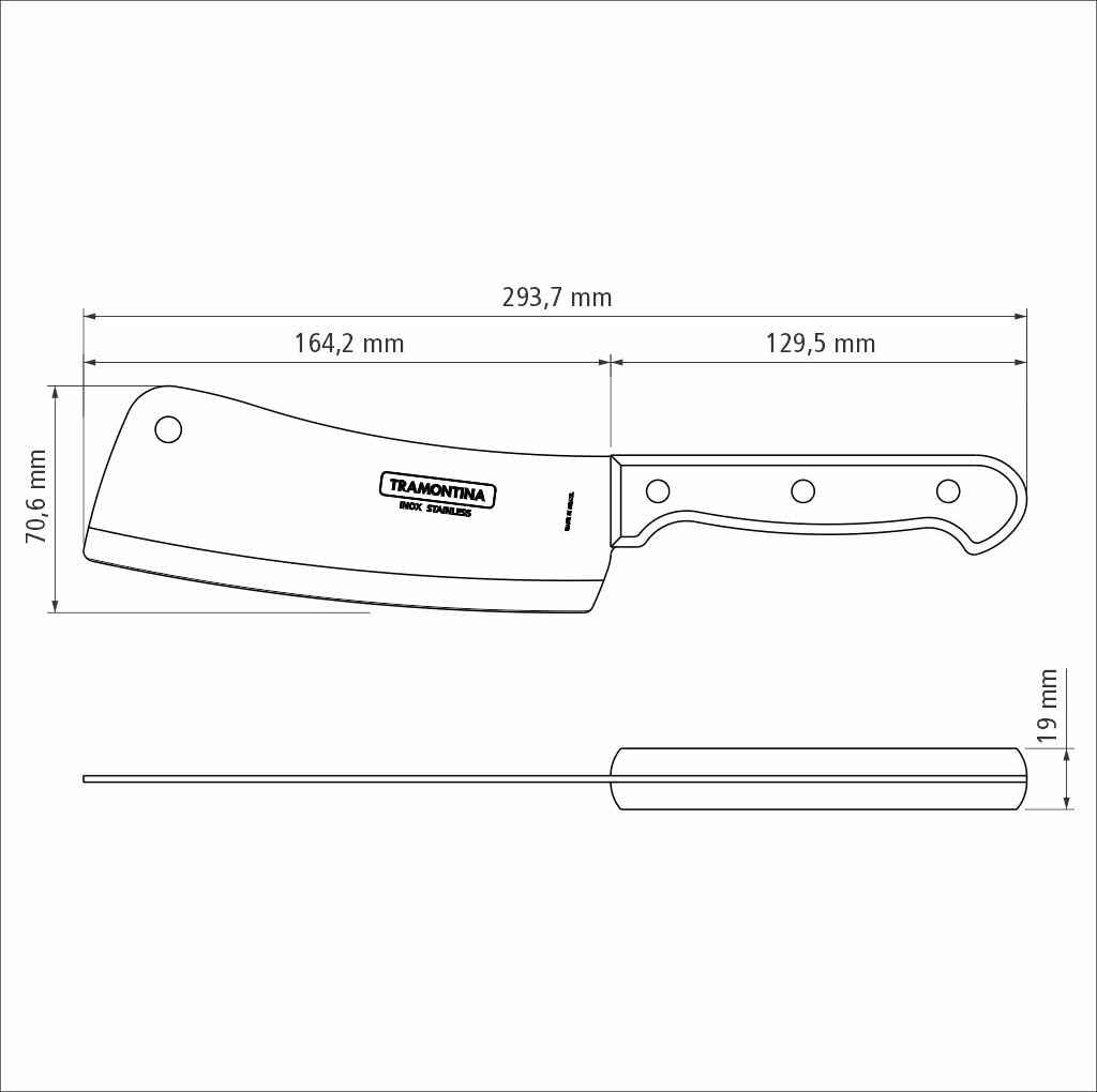 tramontina cleaver stainless 2