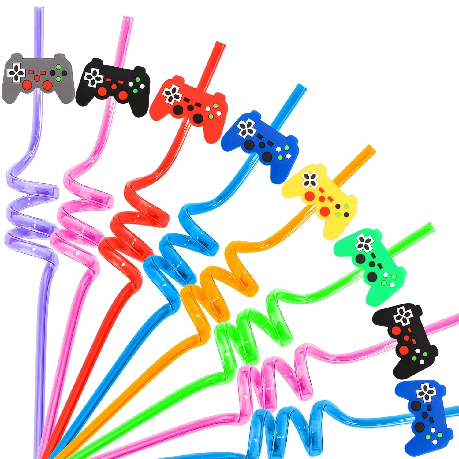 video game party straws 1