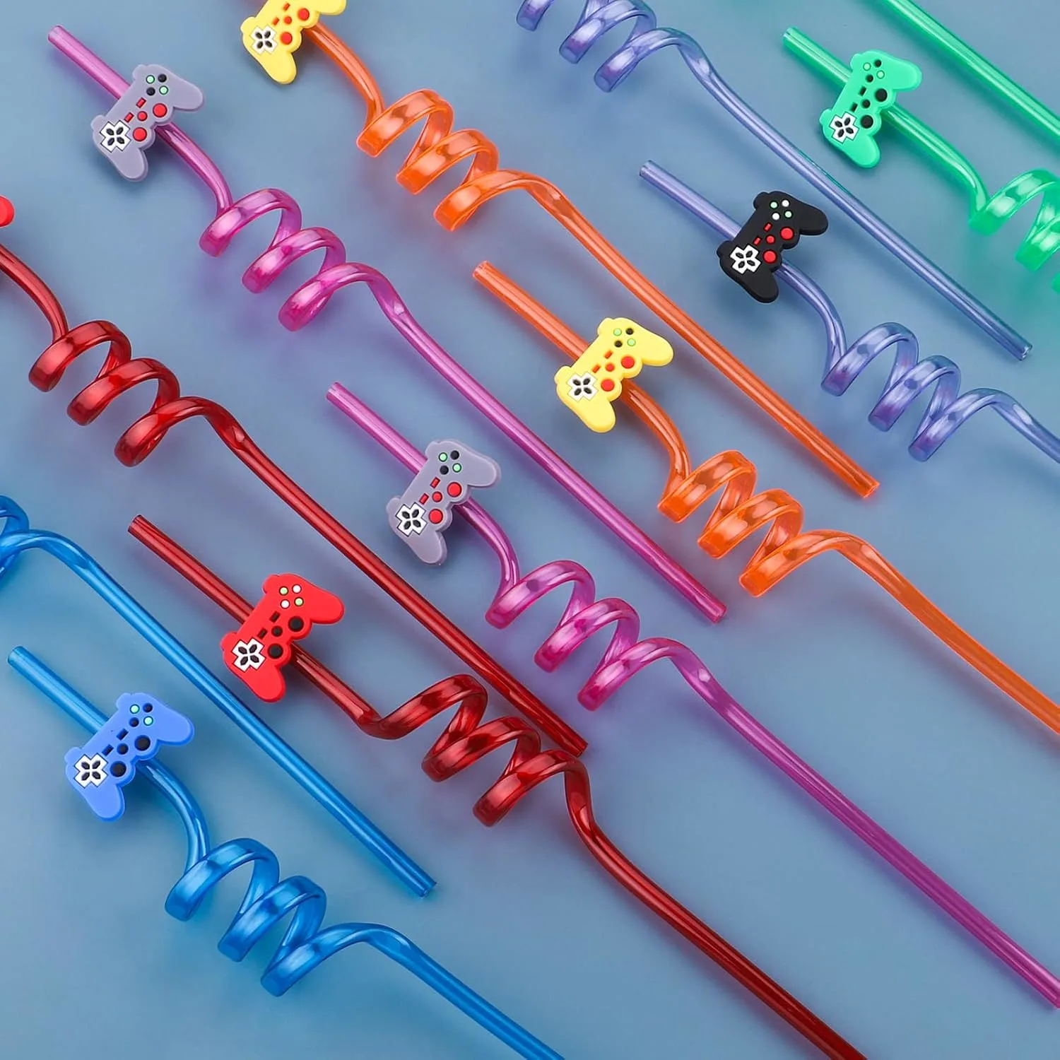 video game party straws 2
