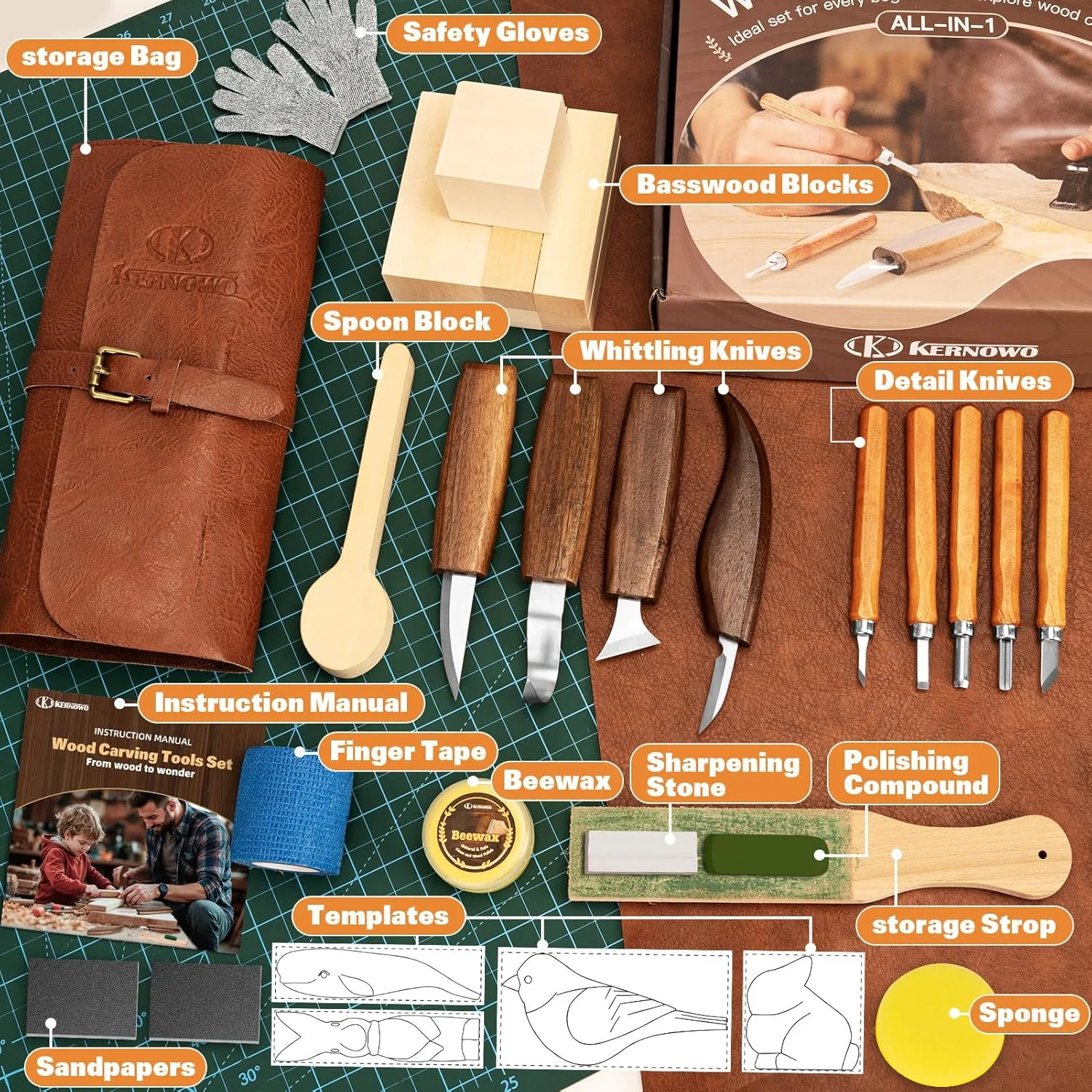 wood carving kit set 2