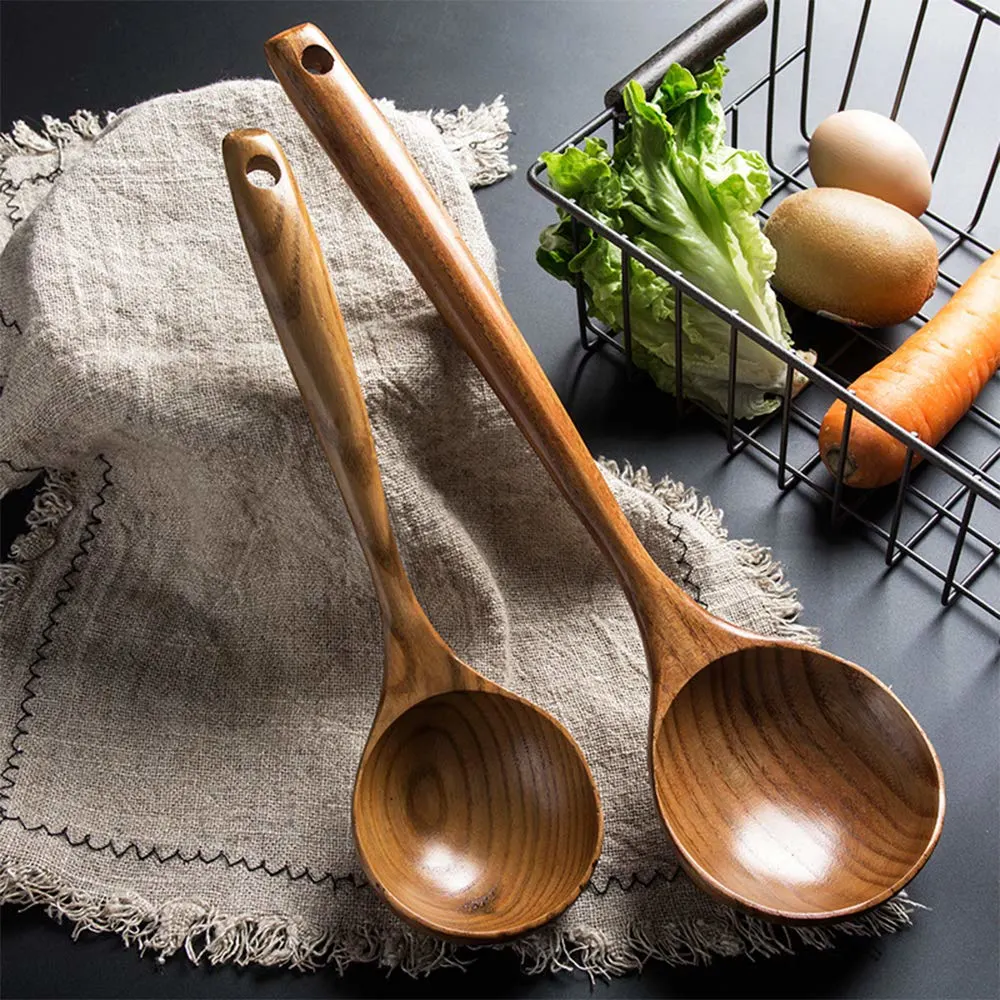 wooden spoons ladle set 2