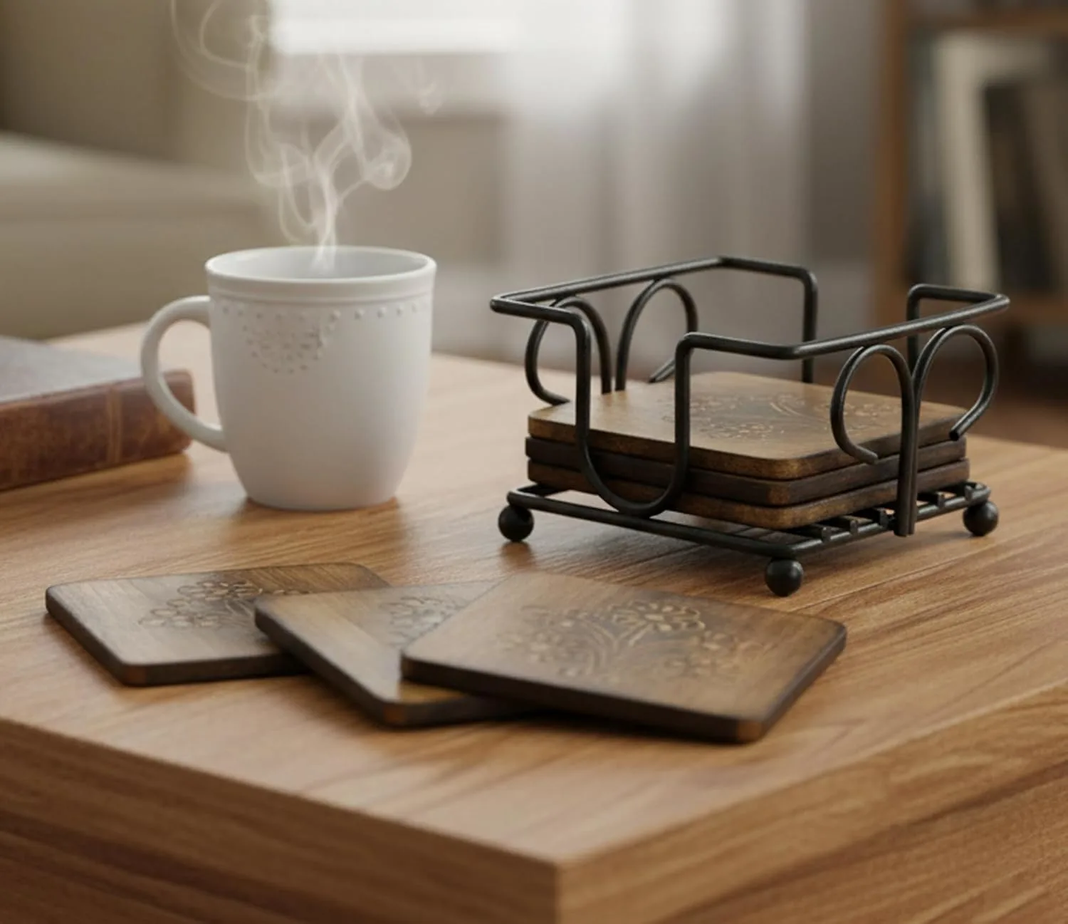 wooden tea coasters 1