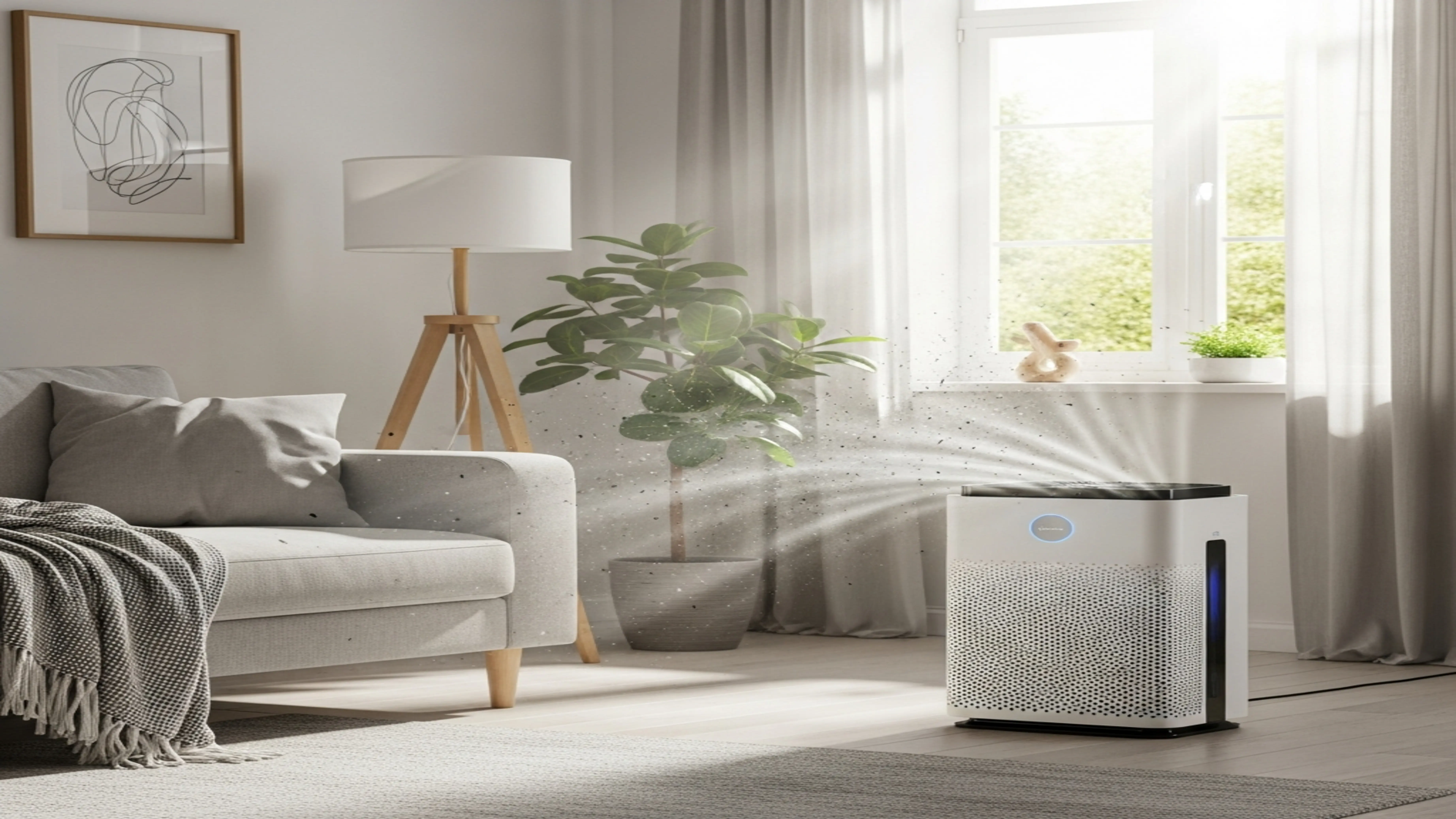 Air purifier providing clean air in a modern home, highlighting the benefits of air purification