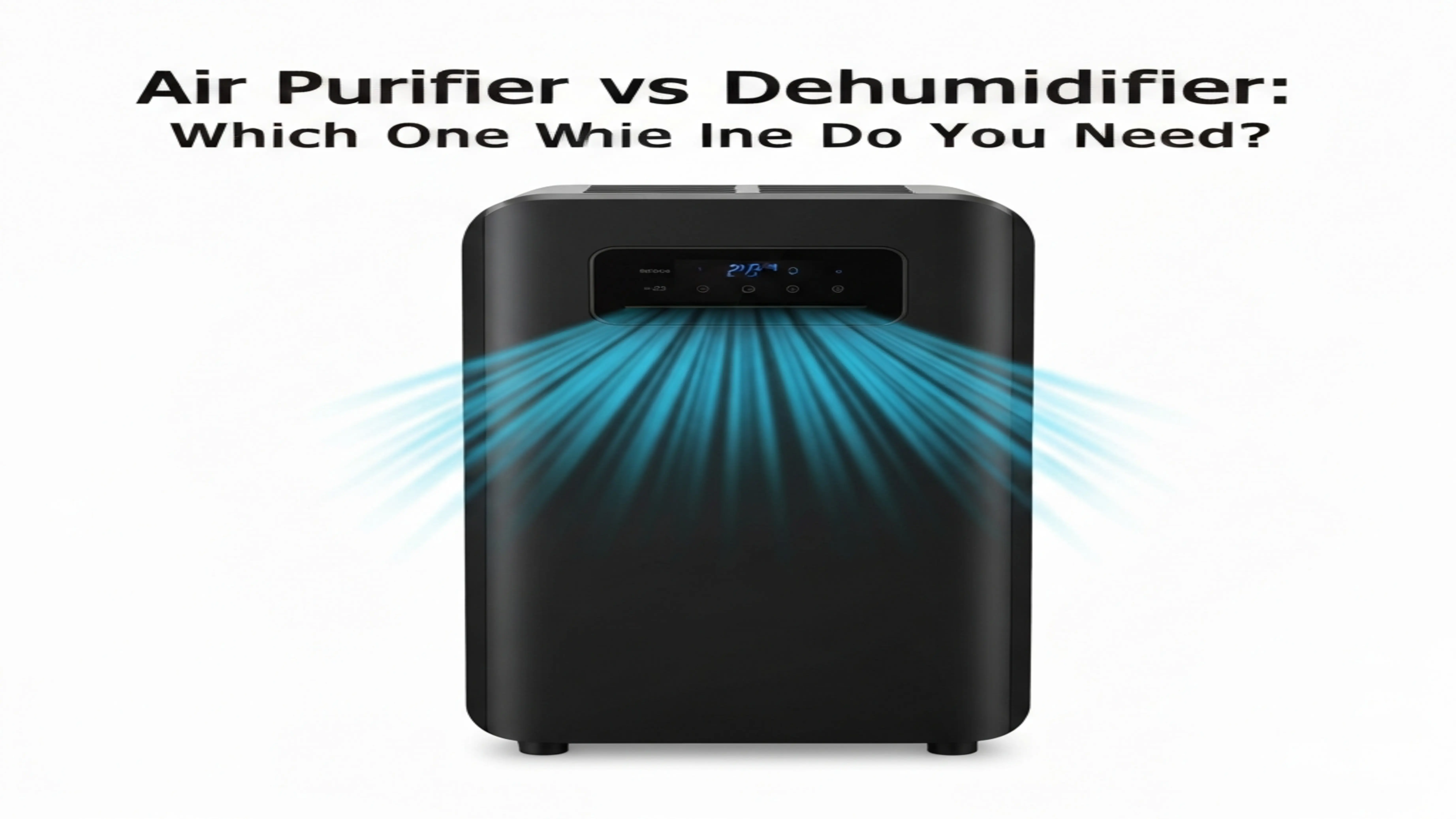 Air purifier next to a dehumidifier, illustrating the comparison of which appliance you need.